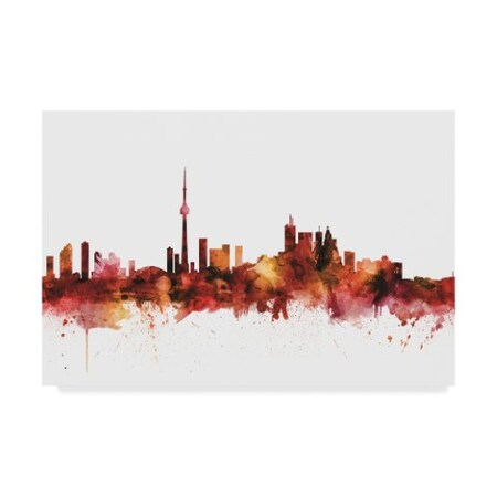 Trademark Fine Art Michael Tompsett 'Toronto Canada Skyline Red' Canvas Art, 30x47 MT02033-C3047GG